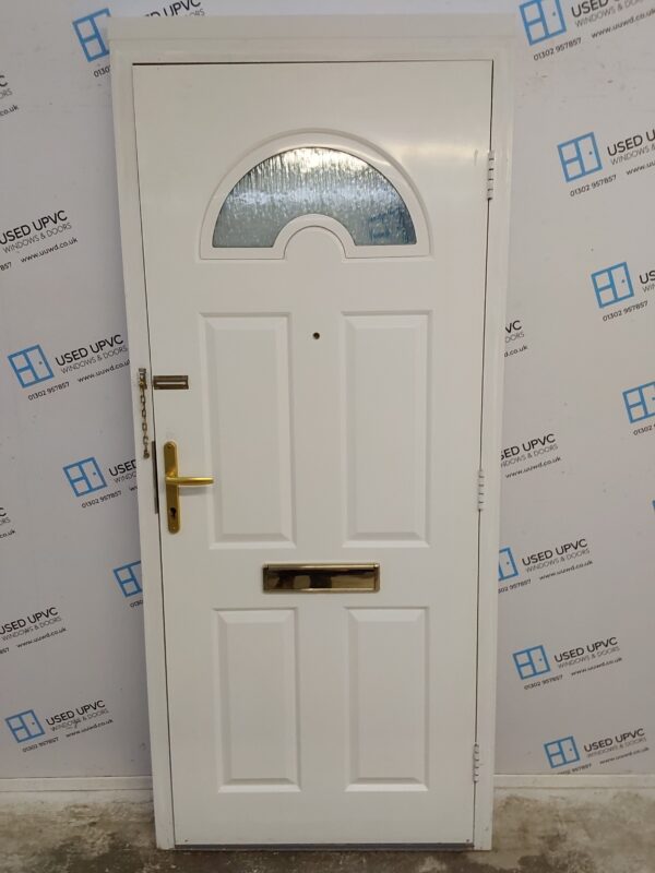 Used White Upvc Front Door 930mm x 2140mm (reduce to 2090mm) 0716 - Image 2