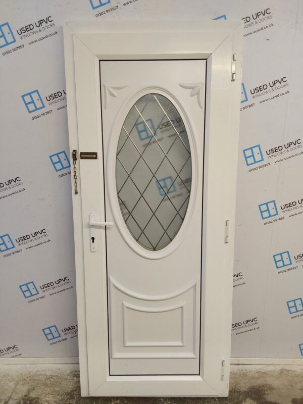 Used White Upvc Back Door 850mm x 2005mm 0447 - Image 2