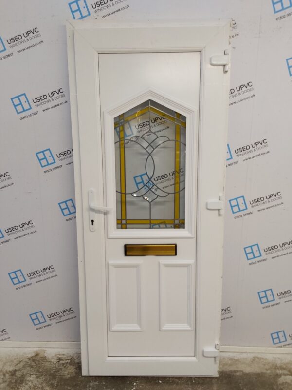 Used White Upvc Front Door 850mm x 2055mm 0027 - Image 2