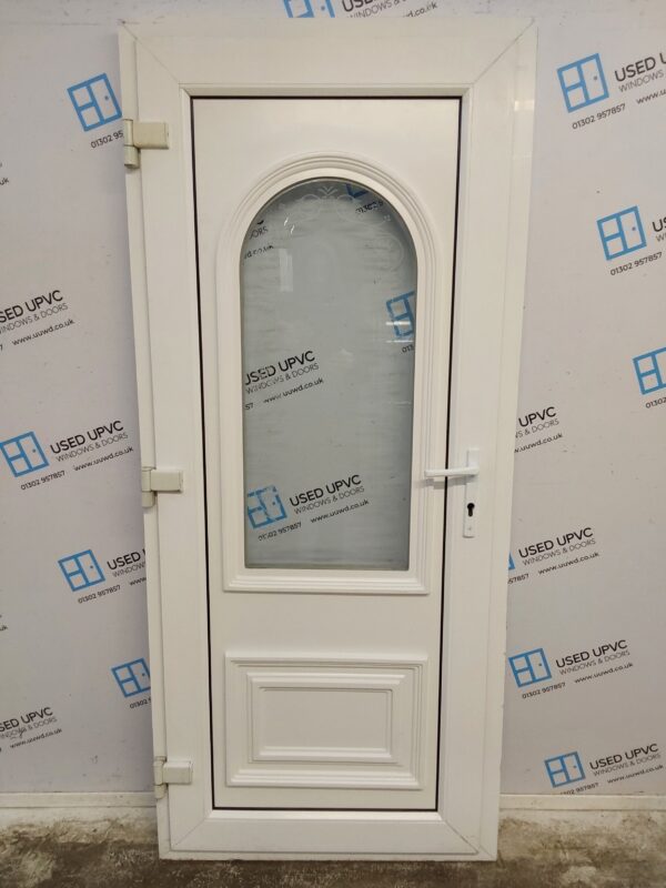 Used White Upvc Back Door 855mm x 1955mm 0068 - Image 2