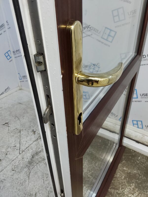 Used Woodgrain Upvc Back Door 890mm x 2060mm 0087 - Image 5