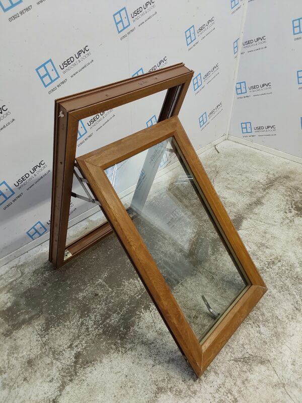 Used Oak Upvc Window 630mm x 985mm C2B005 - Image 3