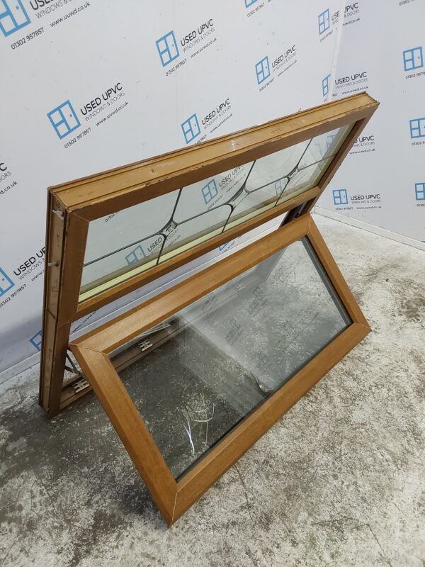 Used Oak Upvc Window 1215mm x 1010mm C5066 - Image 3