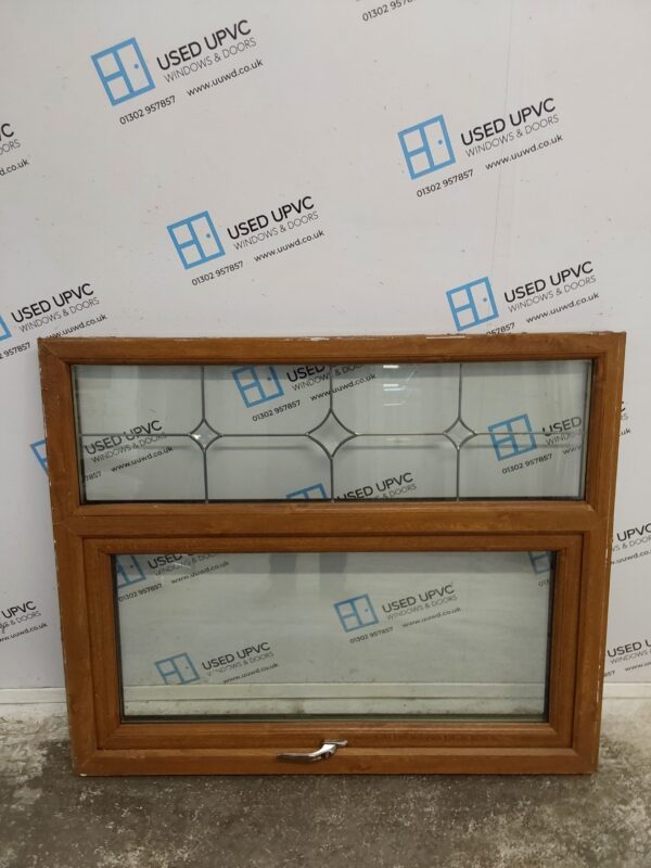 Used Oak Upvc Window 1215mm x 1010mm C5066 - Image 4