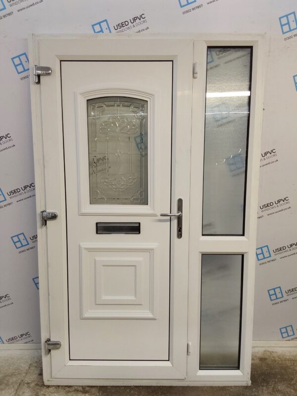 Used White Upvc Front Door And Side Panel 1300mm x 2095mm (reduce to 1275mm) DS021 - Image 2