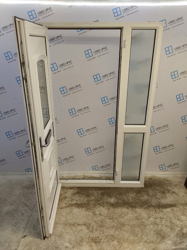 Used White Upvc Front Door And Side Panel 1300mm x 2095mm (reduce to 1275mm) DS021 - Image 3