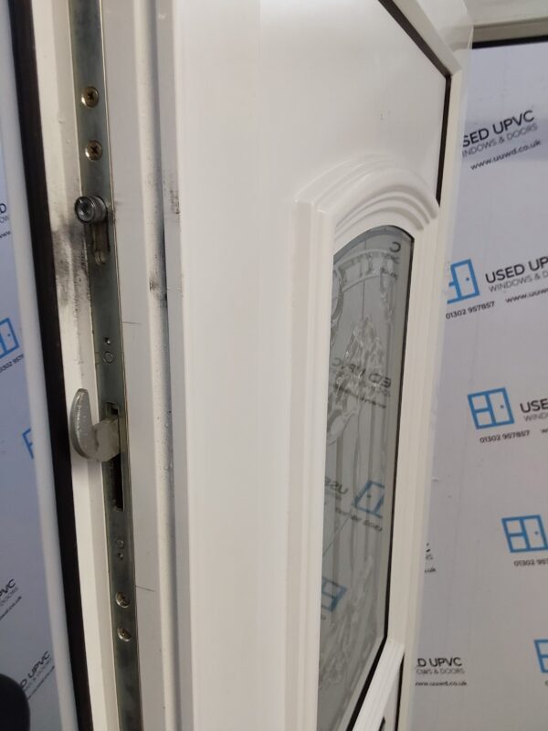 Used White Upvc Front Door And Side Panel 1300mm x 2095mm (reduce to 1275mm) DS021 - Image 4