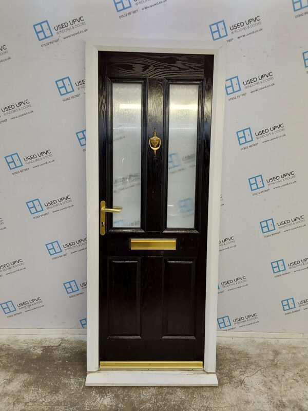 Used Black Composite Front Door 835mm x 2105mm 0087