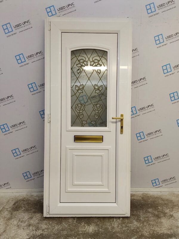 Used Woodgrain Upvc Front Door 905mm x 2070mm (Reduce to 885mm) 0548 - Image 2