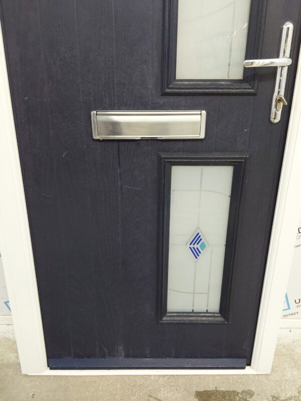 Used Dark Blue Composite Front Door 885mm x 2060mm (Reduce To 865mm) 0732 - Image 8