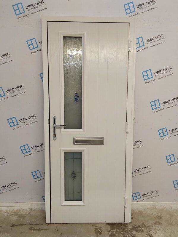 Used Dark Blue Composite Front Door 885mm x 2060mm (Reduce To 865mm) 0732 - Image 2