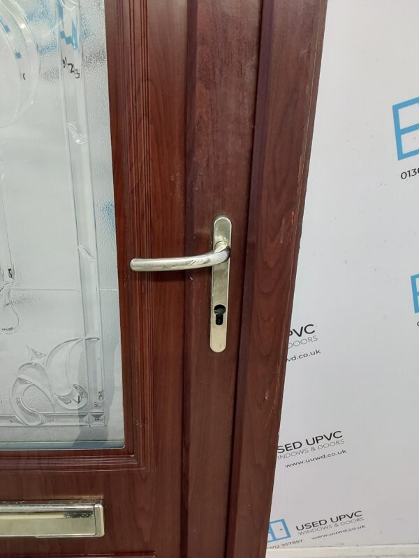 Used Rosewood Upvc Front Door 860mm x 2045mm 0014 - Image 9