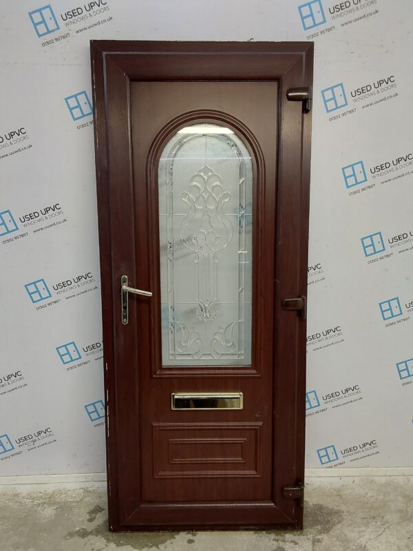 Used Rosewood Upvc Front Door 860mm x 2045mm 0014 - Image 2