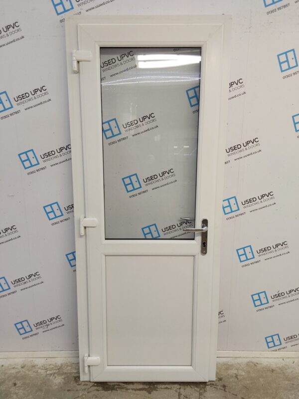 Used White Upvc Back Door 820mm x 2045mm (reduce to 800mm) 0713 - Image 2