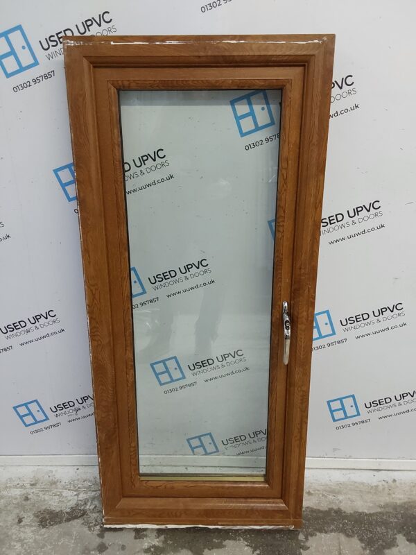 Used Oak Upvc Window 600mm x 1350mm W0474 - Image 2