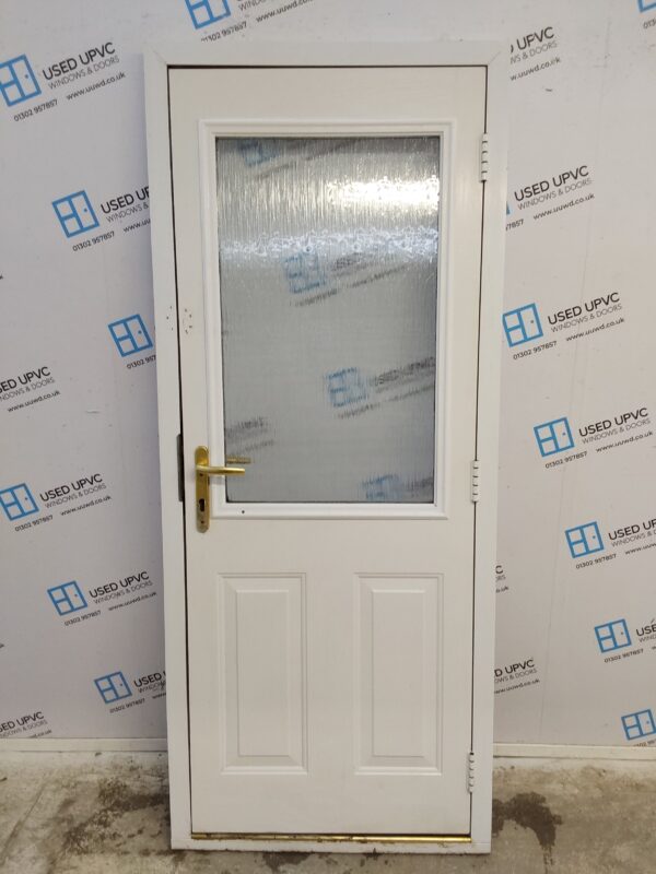 Used White Composite Back Door 850mm x 2040mm 0149 - Image 2