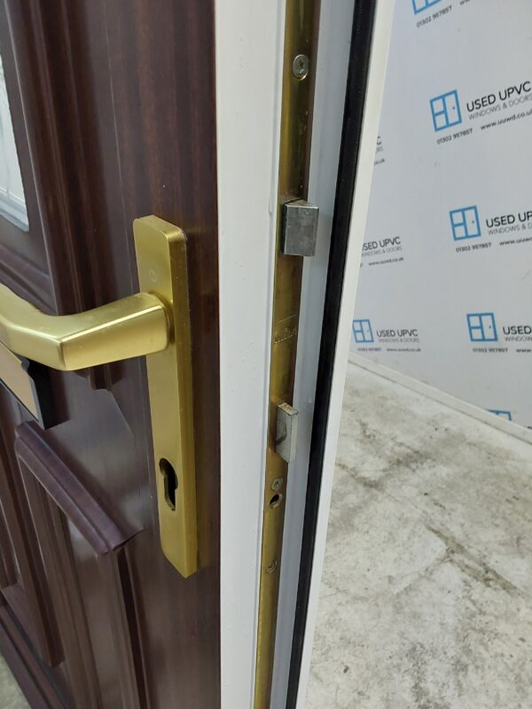 Used Woodgrain Upvc Front Door And Side Panel 1190mm x 2080mm (reduce to 1160mm) DS011 - Image 11