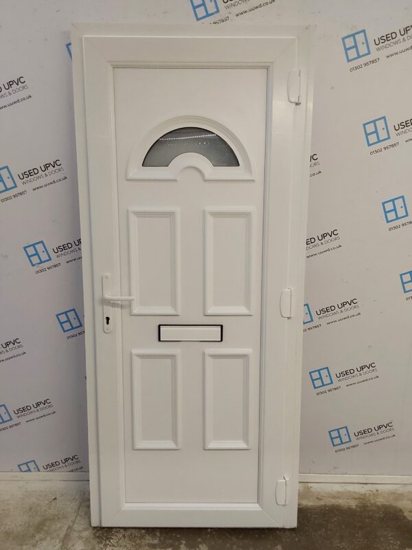 Used White Upvc Front Door 895mm x 2040mm (reduce to 870mm) C6045 - Image 2