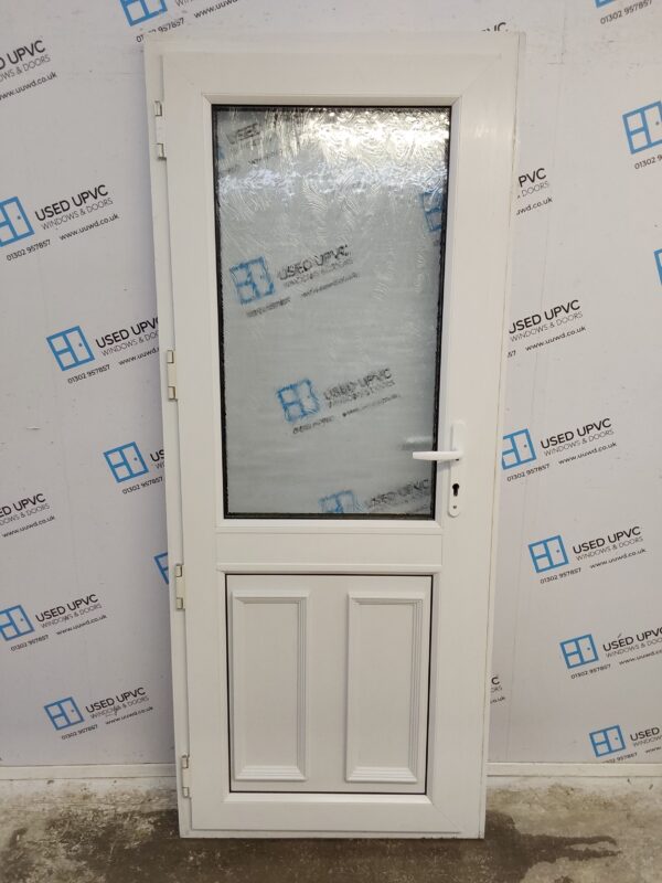 Used White Upvc Back Door 840mm x 2035mm (reduce to 825mm) 0100 - Image 2