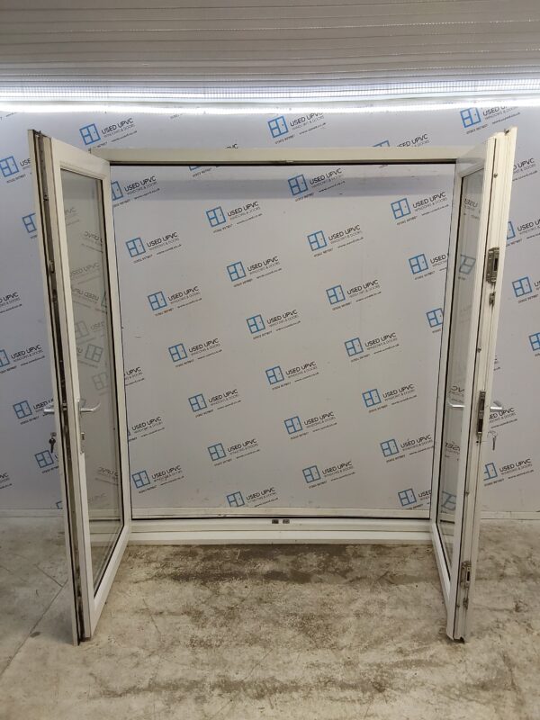 Used White Upvc French Doors 1850mm x 2080mm EA6 - Image 4