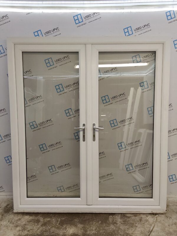 Used White Upvc French Doors 1850mm x 2080mm EA6 - Image 2