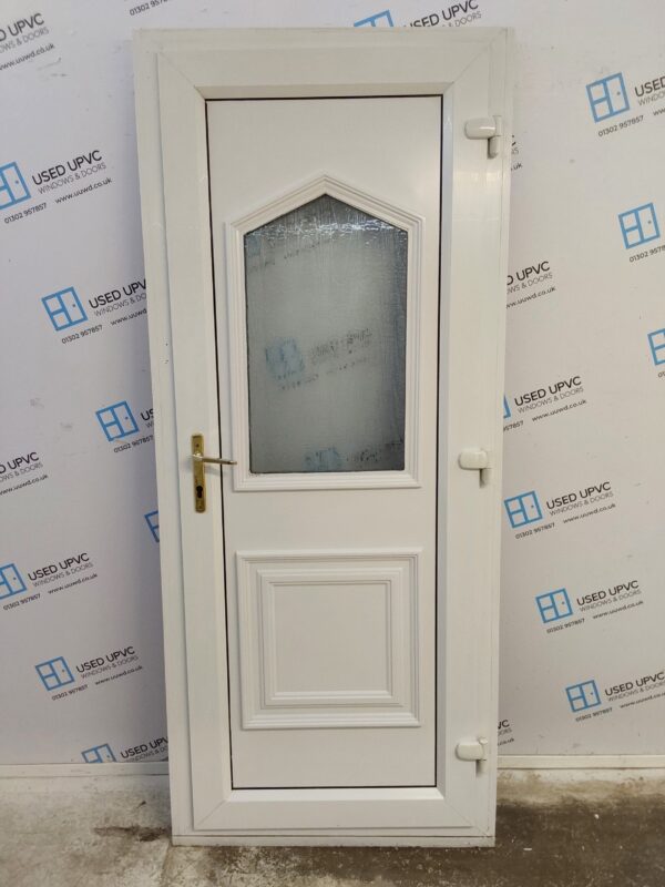 Used Woodgrain Upvc Back Door 900mm x 2125mm (reduce to 860mm) C7D039 - Image 2