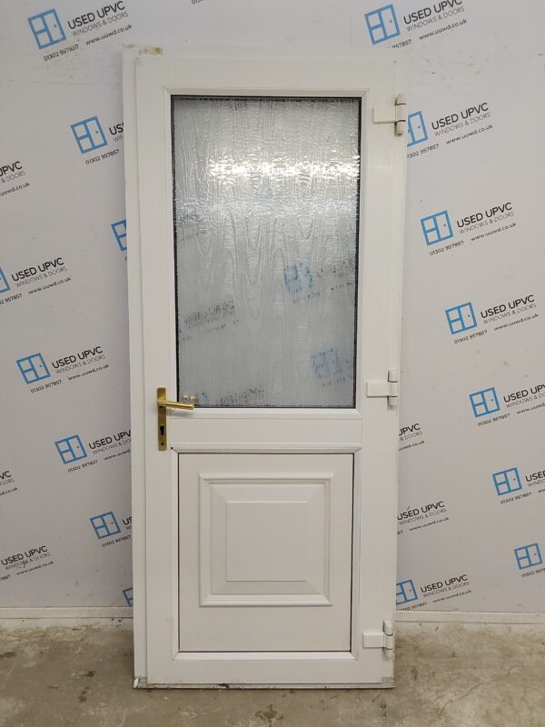 Used White Upvc Back Door 885mm x 2080mm 0713 - Image 2