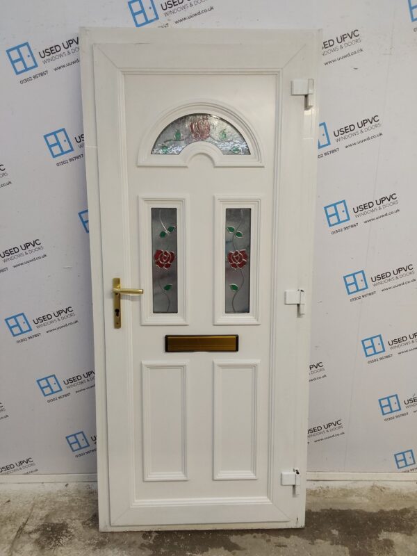 Used White Upvc Front Door 905mm x 2060mm (Reduce To 890mm) C6048 - Image 2