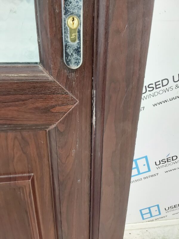 Used Rosewood Upvc Back Door 895mm x 2120mm 0357 - Image 7