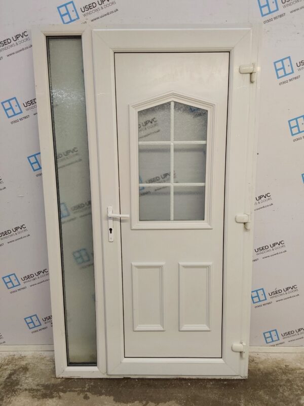 Used White Upvc Back Door And Side Panel 1195mm x 2055mm (reduce to 1175mm) DS008 - Image 2