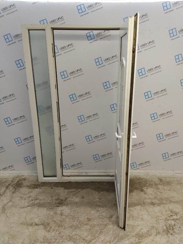 Used White Upvc Back Door And Side Panel 1195mm x 2055mm (reduce to 1175mm) DS008 - Image 3