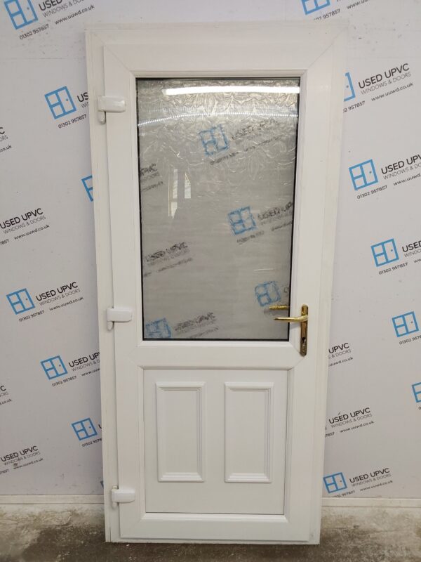 Used White Upvc Back Door 915mm x 2060mm (reduce to 895mm x 2040mm) 0628 - Image 2