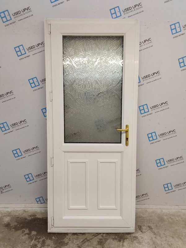 Used Woodgrain Upvc Back Door 890mm x 2100mm (Reduce To 870mm) 0321 - Image 2