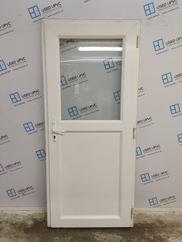 Used White Upvc Back Door 905mm x 2055mm C7D038 - Image 2