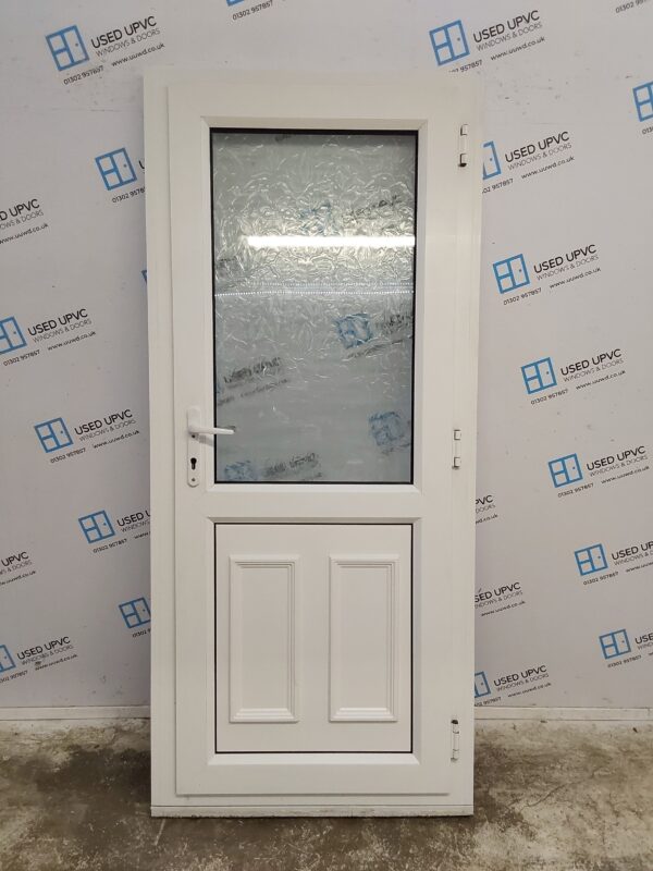 Used White Upvc Back Door 925mm x 2085mm (Reduce To 875mm) C7D043 - Image 2