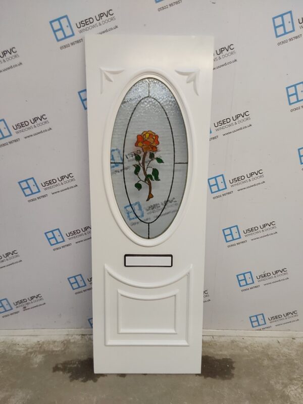 Used White Upvc Front Door Panel 614mm x 1804mm x 28mm UFDP0037 - Image 2