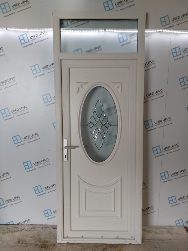 Used White Upvc Back Door And Toplight 920mm x 2430mm 0453