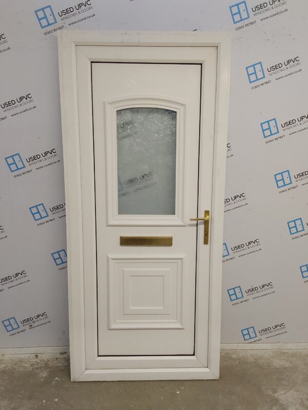 Used White Upvc Front Door 920mm x 2040mm (Reduce To 900mm) 0732