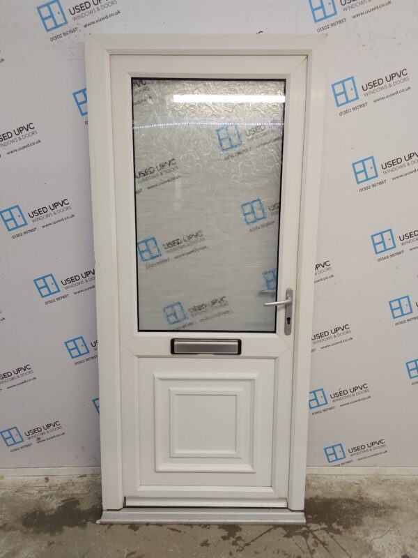 Used White Upvc Front Door 920mm x 2040mm (Reduce To 900mm) 0436