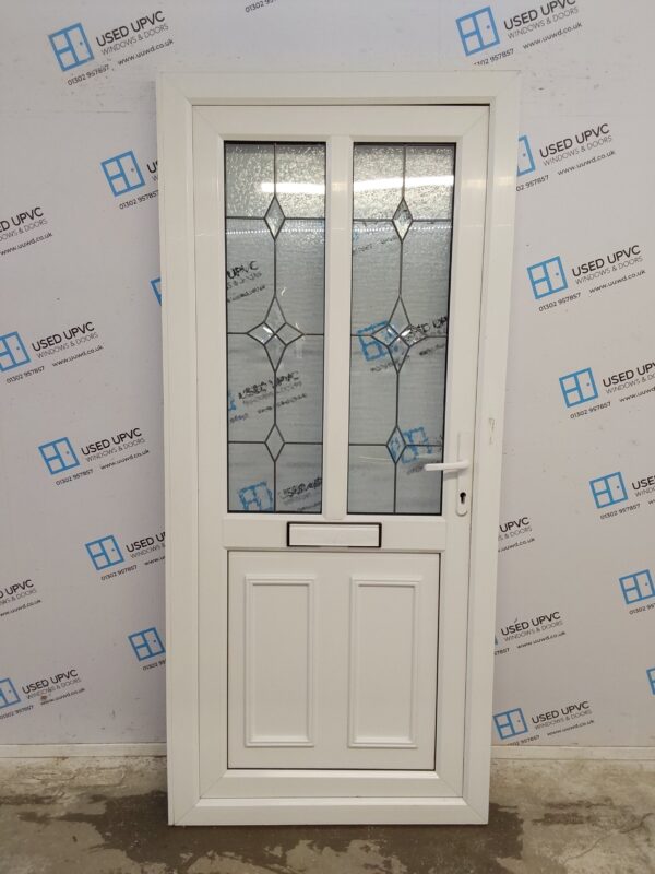 Used White Upvc Front Door 915mm x 2055mm (Reduce To 900mm x 2040mm) 0432