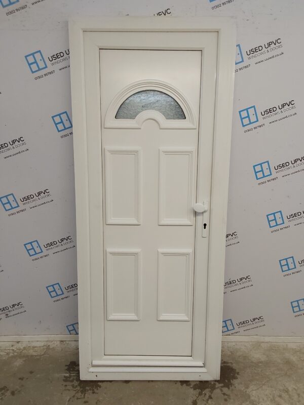 Used White Upvc Back Door 840mm x 2030mm (Reduce To 2010mm) 0669