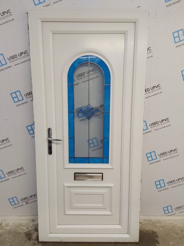 Used White Upvc Front Door 940mm x 2035mm (reduce to 890mm x 2010mm) 0008