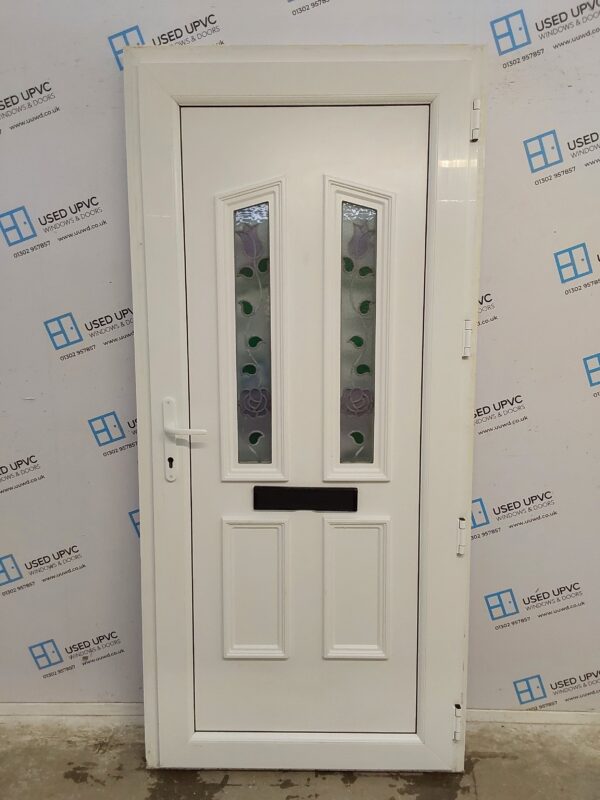 Used White Upvc Front Door 975mm x 2105mm 0602 - Image 2