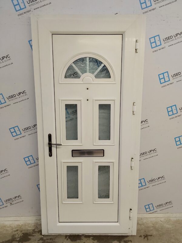 Used White Upvc Front Door 940mm x 2035mm (reduce to 880mm) 0122 - Image 2