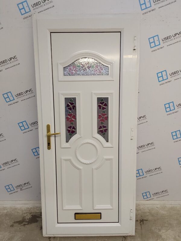 Used White Upvc Front Door 920mm x 2085mm (reduce to 900mm) 0131 - Image 2