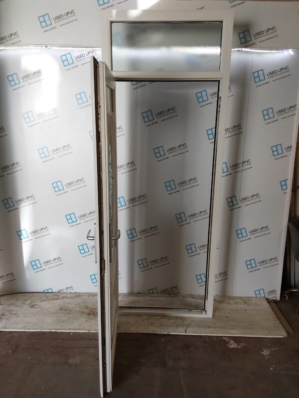 Used White Upvc Back Door And Toplight 920mm x 2430mm 0453 - Image 3