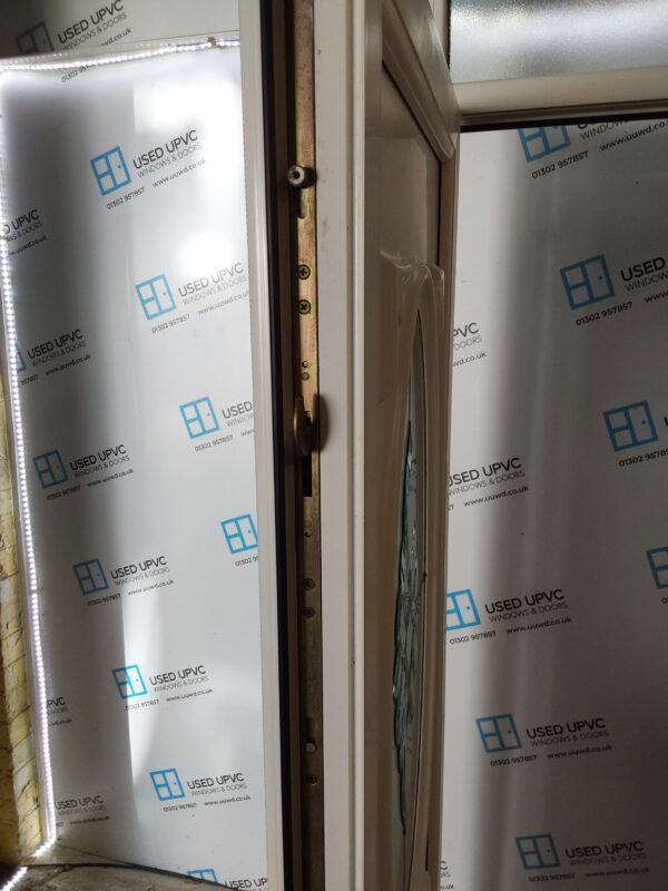 Used White Upvc Back Door And Toplight 920mm x 2430mm 0453 - Image 4