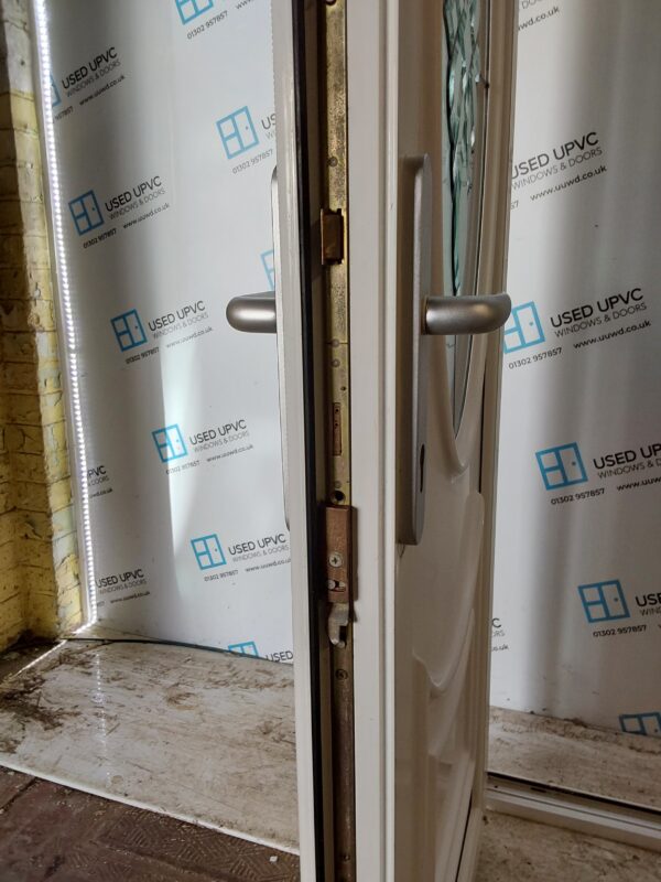 Used White Upvc Back Door And Toplight 920mm x 2430mm 0453 - Image 5