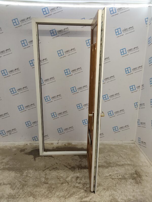Used Oak Upvc Front Door 875mm x 2085mm 0313 - Image 3