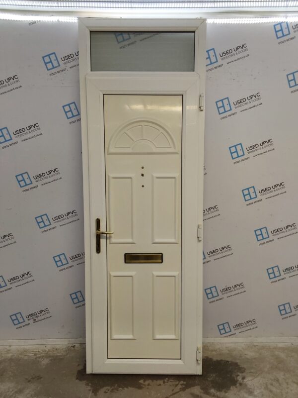 Used White Upvc Front Door And Toplight 810mm x 2370mm 0554 - Image 2